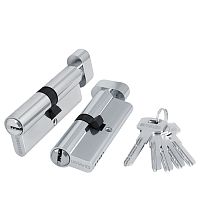 Цилиндровый Fuaro (Фуаро) механизм (200 ZM/90) 2000ZMKnob90(40+10+40) CP хром 5Key с вертушкой