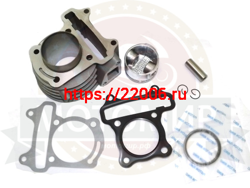 Цилиндр в сборе с поршнем 4-х такт. скутер (63см3) H70мм, h53мм,44,00 мм (цил.+поршень+палец+кольца) фото 3