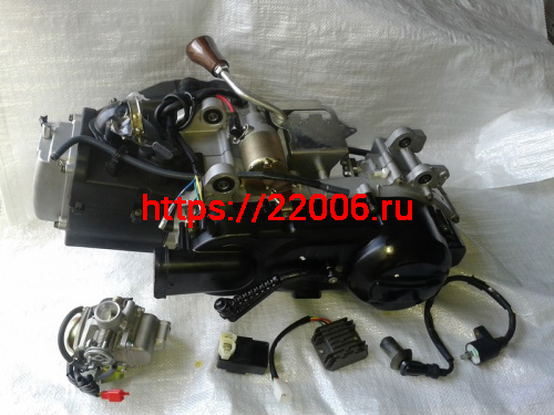 Двигатель 150см3 157QMJ ATV150 4Т (реверс, стартер кикст/электро, карб., кат.заж.,CDI, реле)