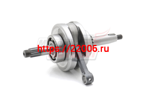 Коленвал Alpha, Delta, Zodiak (50-70 см3) в сборе с подш. и звездой ГРМ(ход поршня 41 мм,d щеки 87 мм)