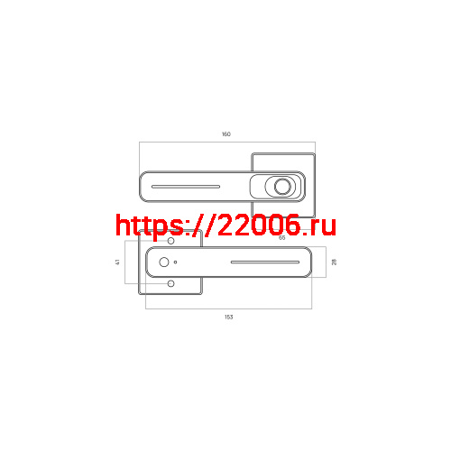 Замок-ручка электронный Hogo R05 с отпечатком пальца, черный (СНЯТ С ПРОИЗВОДСТВА) фото 3