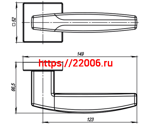 Ручка Armadillo (Армадилло) раздельная K.USQ52.ARC (ARC USQ2) SN/CP-3 матовый никель/хром фото 4 Ручка Armadillo (Армадилло) раздельная K.USQ52.ARC (ARC USQ2) SN/CP-3 матовый никель/хром фото 4
