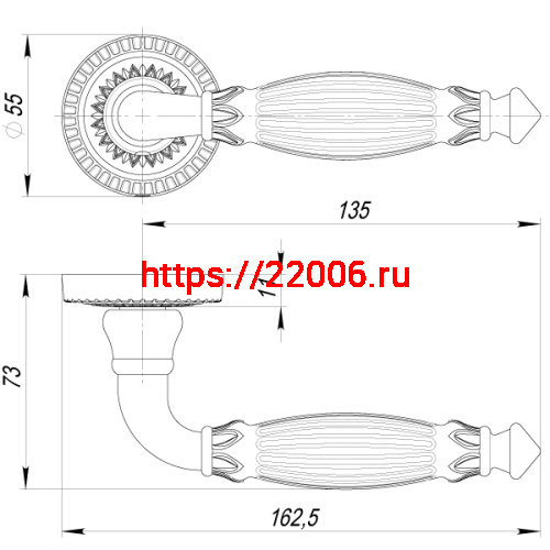 Ручка Armadillo (Армадилло) раздельная Bella CL2/HD СP-8 Хром фото 4