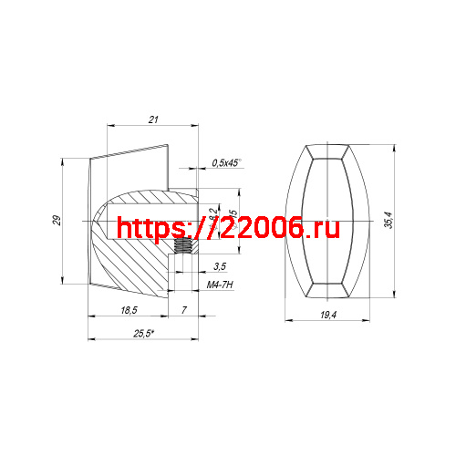Вертушка Fuaro (Фуаро) на шток цилиндра T.Knob-RL (CB-RL) CP-8 хром фото 3 Вертушка Fuaro (Фуаро) на шток цилиндра T.Knob-RL (CB-RL) CP-8 хром фото 3