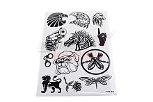 Наклейки: тату черно-белые MV22A4D049 (12 элементов)(21х30)