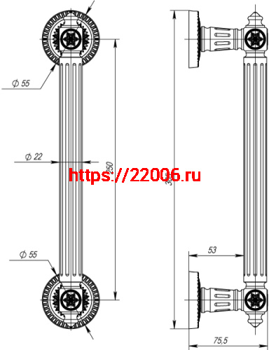 Ручка-скоба Armadillo (Армадилло) PULL.CL250.Matador ( Matador PULL CL) BB-17 коричневая бронза фото 3 Ручка-скоба Armadillo (Армадилло) PULL.CL250.Matador ( Matador PULL CL) BB-17 коричневая бронза фото 3