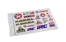 Наклейки: iRC TIRE, NGK, KAYABA, Castrol, MOTOR SPORT, CALTEX, enzo (20х40)