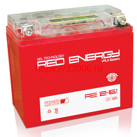 АКБ RED ENERDGY RE 1216.1 YTX16-BS, YB16B-A (151*88*164) АКБ RED ENERDGY RE 1216.1 YTX16-BS, YB16B-A (151*88*164)